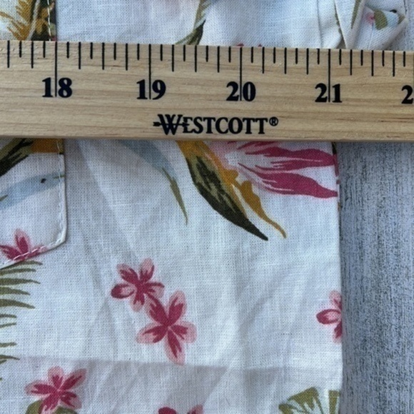 OLIVACEOUS Linen Button Down‎ Shirts Sz M Collar Neck Hawaiian Coastal Vacation - Picture 11 of 13